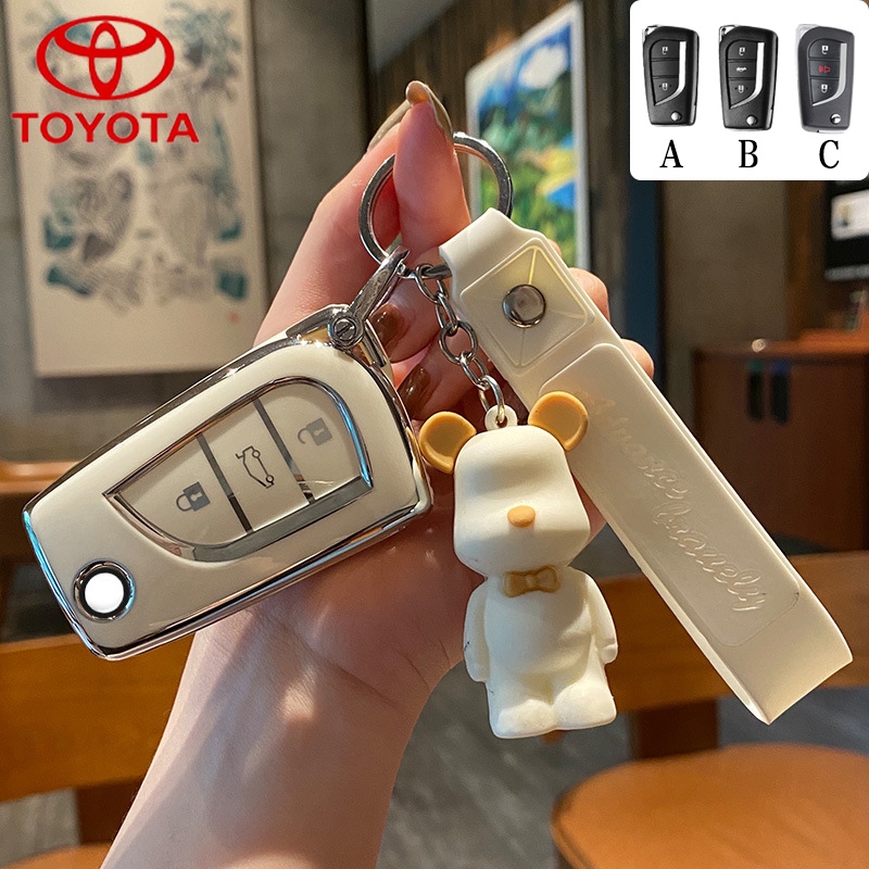Tup เคสกุญแจรีโมทรถยนต์เข้ากันได้กับพวงกุญแจหุ้มกุญแจ Toyota REVO/Altsi/Yaris/Vios
