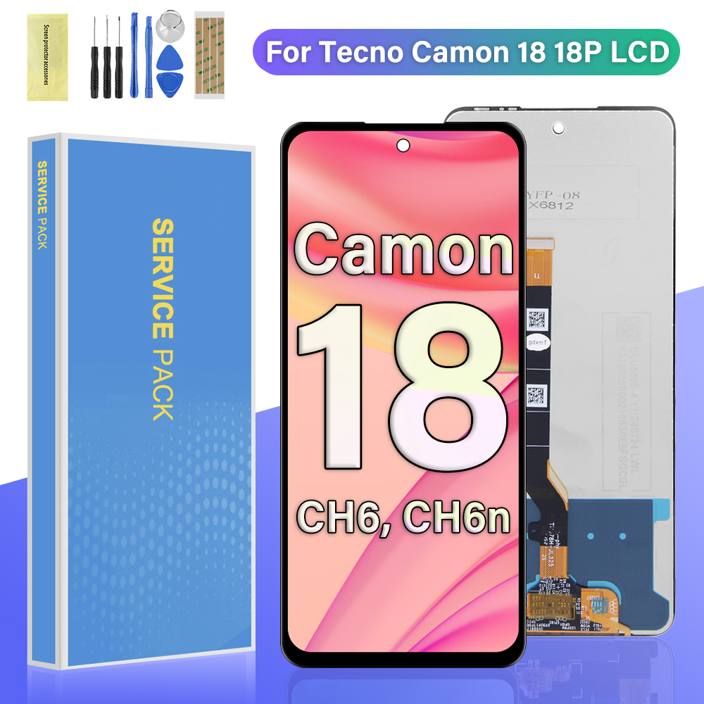 Tecno Camon 18 18P จอแสดงผล LCD หน้าจอสัมผัส CH6 CH7n Digitizer พร้อมกรอบเปลี่ยน
