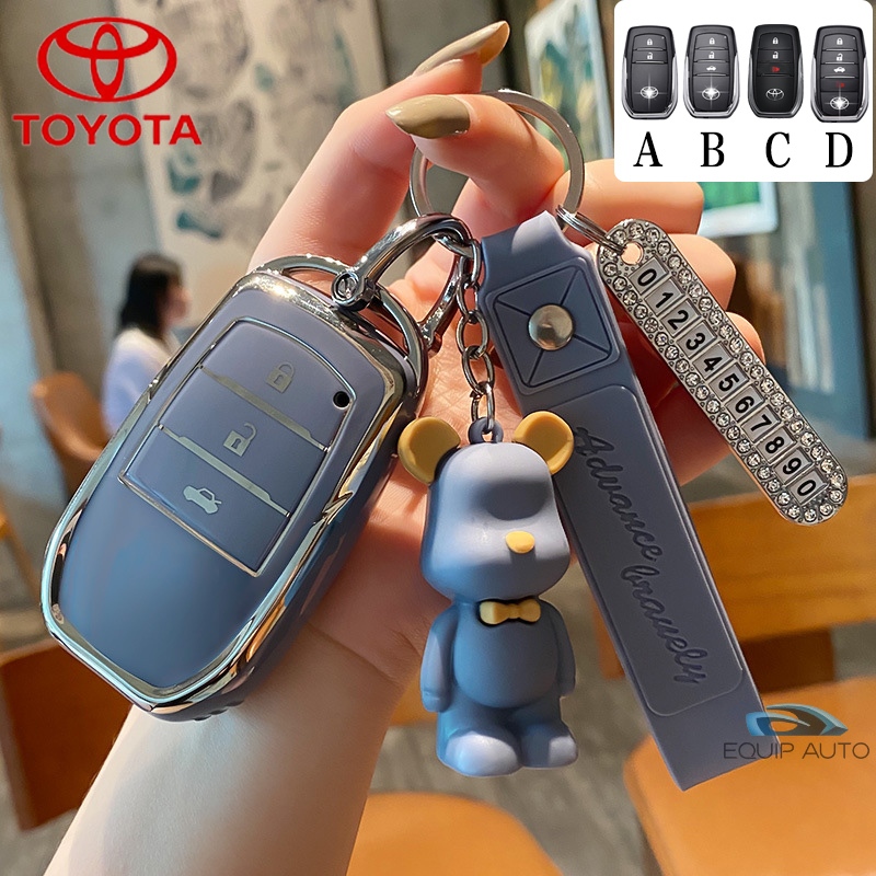 Tpu รถ Remote Key Case ผู้ถือพวงกุญแจสําหรับ Toyota Innova/Rocoo/Fortuner/GR SPORT/Chr/Revo Key Cover