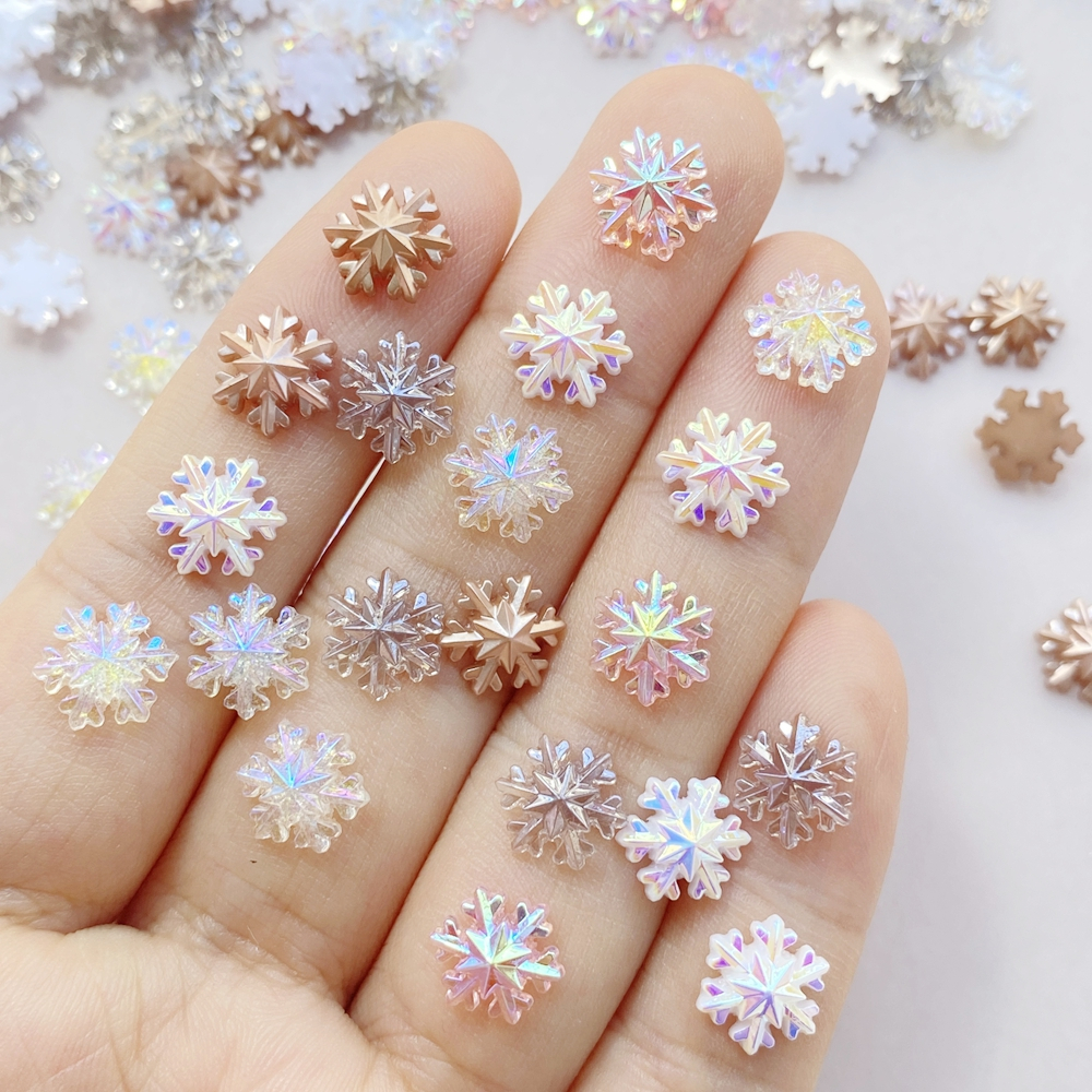 100ชิ้นน่ารักเงาคริสต์มาสเกล็ดหิมะอุปกรณ์แต่งเล็บ,เกล็ดหิมะเล็บ พลอยเทียม,พรรคคริสต์มาสอุปกรณ์แต่งเล็บ