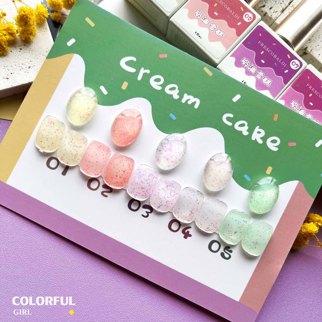 XIAOYING 5 ชุดยาทาเล็บสี เจลกึ่งซึมผ่านได้ยาทาเล็บกาว สีทาเล็บเจล สีเจล10ml 1 กระดาษแข็งเปล่า