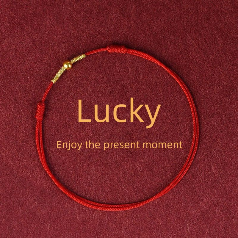 Lanxiu Lucky Blessing เชือกสีแดงสร้อยข้อมือทํามือปีเกิดสร้อยข้อมือป้องกันเชือกสีแดง