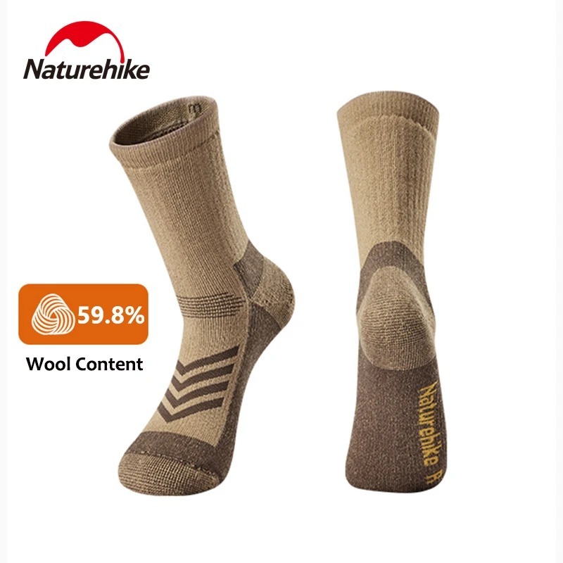 Naturehike Merino Wool Socks Men Women Outdoor Hiking Shock-absorbing Thickened Warm Sport Socks