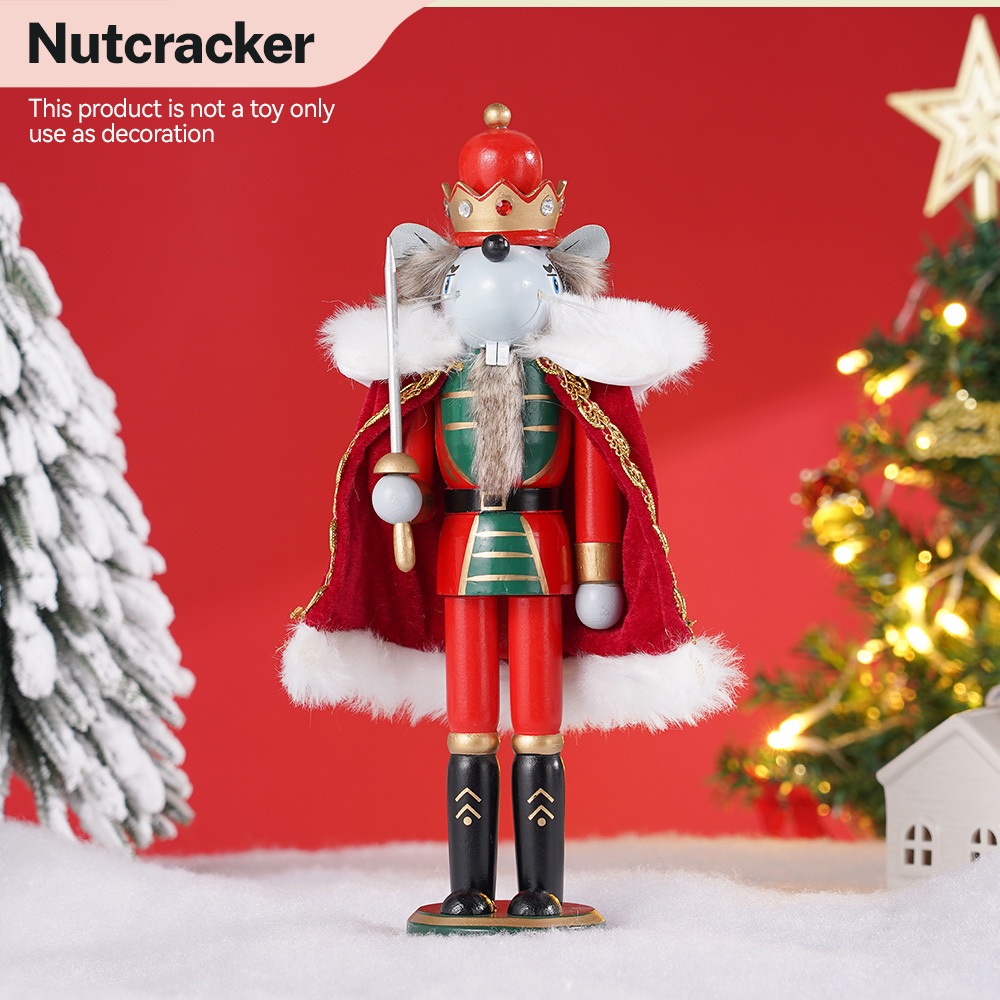 1pc 30 ซม.คริสต์มาส Nutcracker เสื้อคลุมฟันดาบเมาส์ไม้ Nutcracker เครื่องประดับ King ทหารรูป Handcraft ตุ๊กตา Home Office Desktop Xmas ตกแต่งของขวัญ