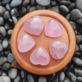 โรสควอตซ์ จี้หินควอตซ์คริสตัลธรรมชาติ รูปหัวใจ สีชมพู สําหรั…
