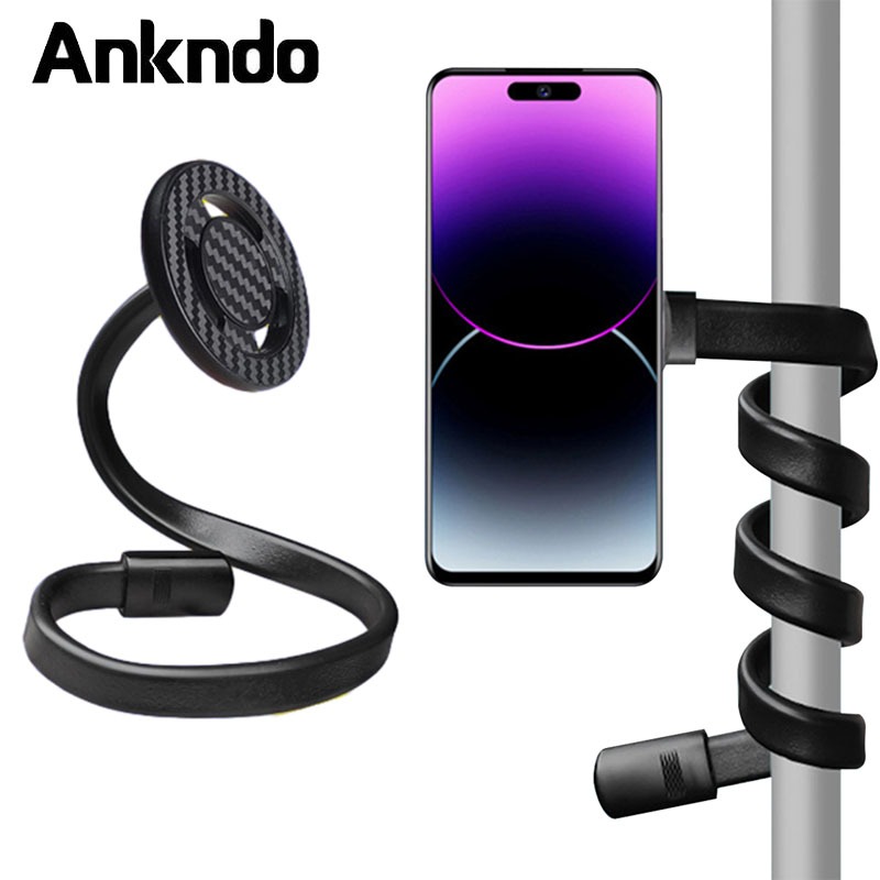 Ankndo ที่วางโทรศัพท์มือถือแม่เหล็ก Universal แหวนท่อยึดติดตั้งง่ายที่วางโทรศัพท์สําหรับรถเข็นเด็กลู