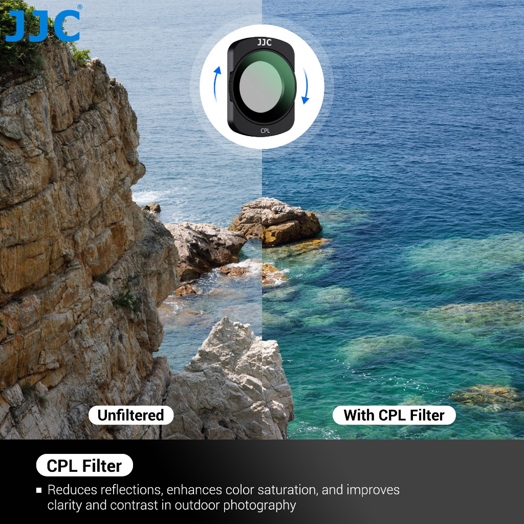 JJC ND/NDV/CPL/1/4 Black Mist Filter ชุดกรองหมอกสีดําสําหรับ DJI Osmo Pocket 3 กล้อง ฟิลเตอร์กระจายแสงสีดำความหนาแน่นเป็นกลางของแม่เหล็ก
