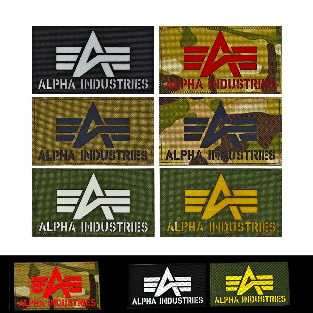 รัสเซียอัลฟ่าอุตสาหกรรมสะท้อนแสงเวลโครตราตัดผ้าไนลอนแพทช์ตราปลอกแขน