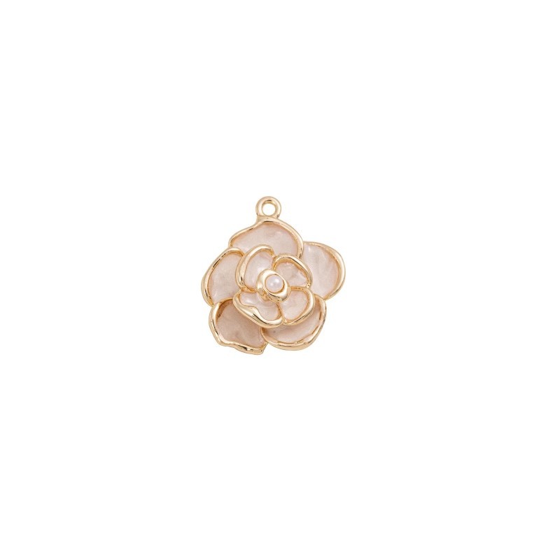 14k Gold-Plated Oil Drop Camellia Charm จี้สําหรับ Handmade DIY สร้อยคอมุกดอกไม้จี้ - รูปที่ 5