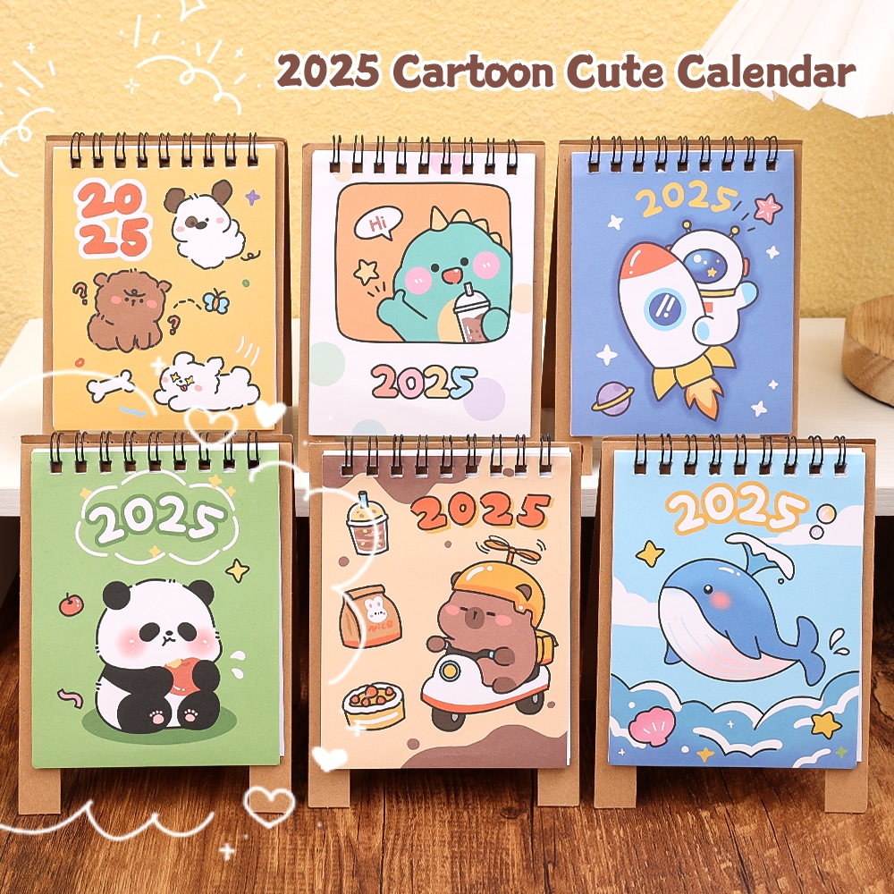 [ ที่โดดเด่น ] 2025 ปฏิทินหมัดในเดสก์ท็อป / ปฏิทินบันทึกสไตล์นักดําน้ํา / ปฏิทินการ์ตูนมินิเขียนได้ / สมุดบันทึกกระเป๋านักเรียน / เครื่องเขียนตกแต่งโรงเรียนสํา