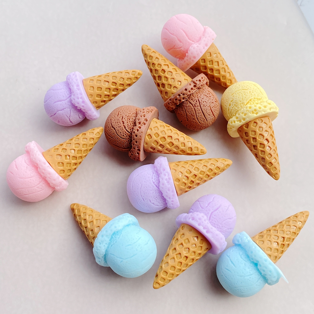 ชุด 6 ชิ้นเรซิ่นผสมสีช็อคโกแลตไอศกรีมแบนกลับเสน่ห์-เหมาะสําหรับเครื่องประดับ ทําเอง สมุดภาพและงานฝีมือ-ธีมวันหยุดต่างๆ