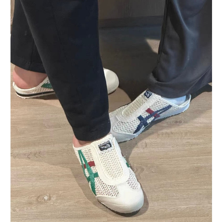 Onitsuka Mexico 66 SABOT ฤดูใบไม้ผลิฤดูร้อนรองเท้าแตะรองเท้าแตะผู้ชายผู้หญิง 1183C123-103