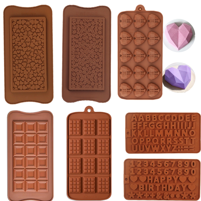 1pcs ซิลิโคนช็อกโกแลตบล็อกบาร์ Mould ถาดน้ําแข็งเค้กตกแต่งเค้กเบเกอรี่ Jelly Candy เครื่องมือ DIY แม่พิมพ์ครัวเครื่องมือ