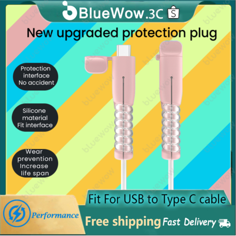 [Bluewow] ตัวป้องกันสายเคเบิลข้อมูลสําหรับ OPPO VIVO Android กันฝุ่นและ Dirt Proof ปลอกป้องกันสายเคเบิล Anti-Break Data Line Cover รองรับ COD