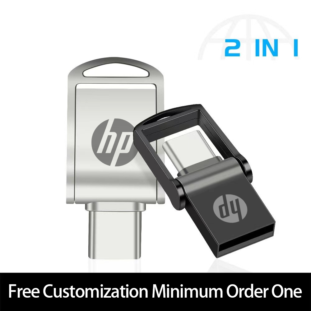 Hp 2TB HP TypeC U Disk Mini USB Dual Drive แฟลชไดรฟ์ otg หน่วยความจําข้อมูลภายนอก 1TB