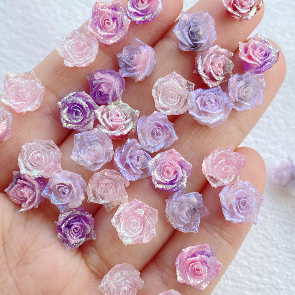 50ชิ้นผสมพีวีซียางนุ่มมินิที่มีสีสันกุหลาบแบนกลับรูปปั้นดอกไม้-เหมาะมากสําหรับทําเล็บ, ทําเอง สมุดภาพแต่งงาน,งานฝีมือเครื่องประดับและอุปกรณ์