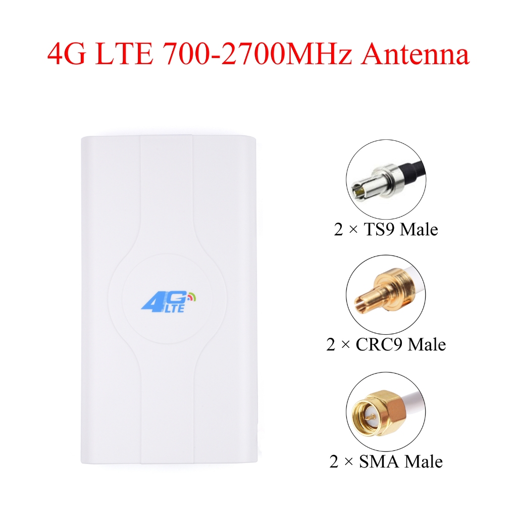 4G LTE 36dbi เสาอากาศ 700-2700mhz Mobile แผงเสาอากาศ TS9/CRC9/SMA ชายสาย 2 M/6.56ft สําหรับ 4G เราเตอร์ไร้สาย WiFi