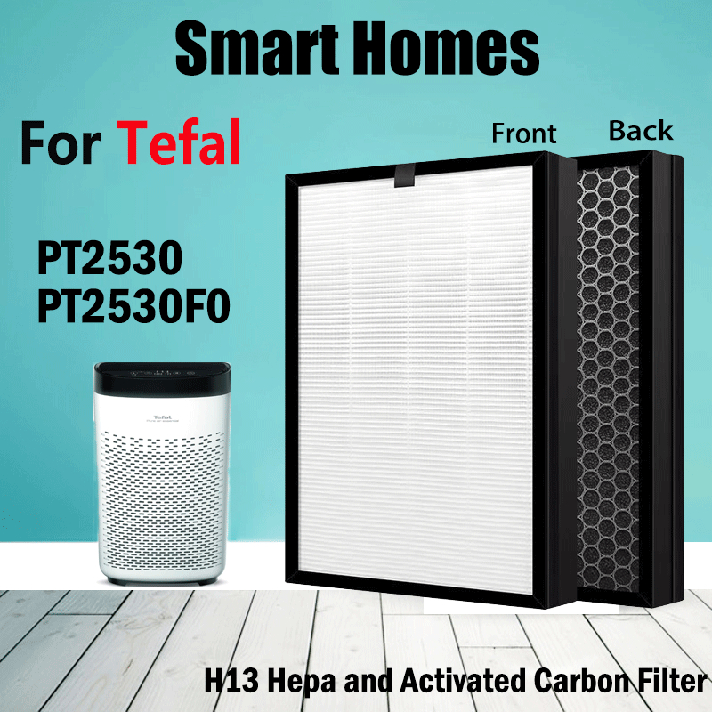 2 in 1 เปิดใช้งานคาร์บอน + ตัวกรอง Hepa สําหรับ TEFAL Pure Air Essential PT2530 PT2530F0 PT2530G0 ประสิทธิภาพเครื่องฟอกอากาศ