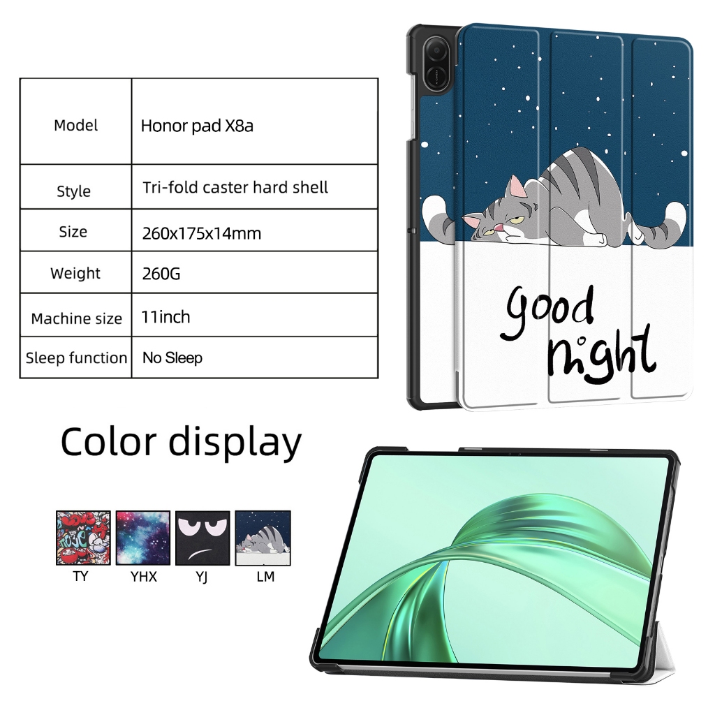 สําหรับ HUAWEI HONOR Pad X8a 2024 กรณี NDL-W09 แม่เหล็ก PU หนังขาตั้งแท็บเล็ตสําหรับ Honor Pad X8 a 