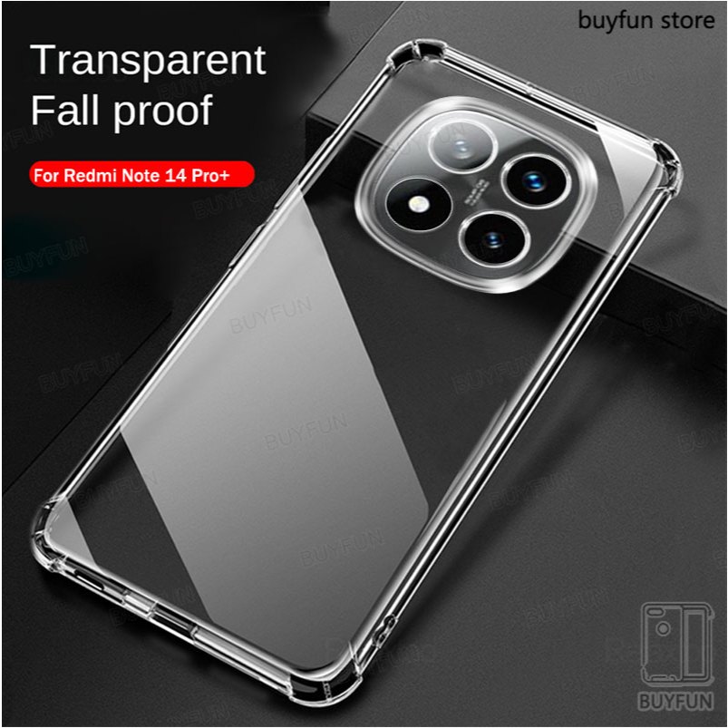 สําหรับ Xiaomi Redmi หมายเหตุ 14 13 12 pro Plus note14 pro + 4G 5G โปร่งใสกันกระแทกถุงลมนิรภัยฝาครอบ Soft Clear Case Case