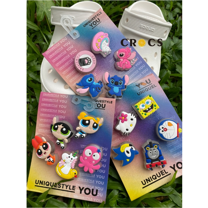 ใหม่ Jibbitz Crocs Set, Shoes Flower Hole Shoes Accessories Shoes Flower, Cartoon Cute LED