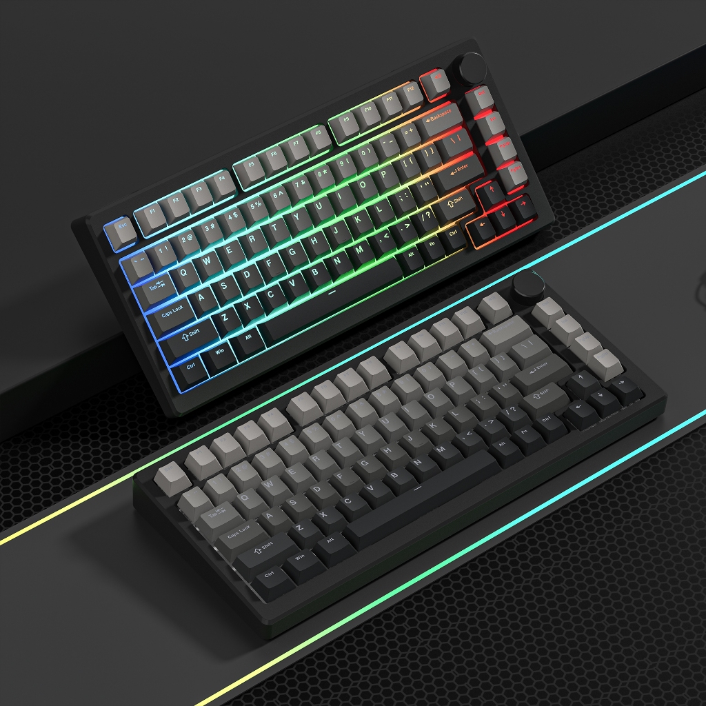 Voier PBT Double Shot Keycaps 132 คีย์ Shine ผ่าน Backlit Dark Shadow Custom Key Caps ชุด