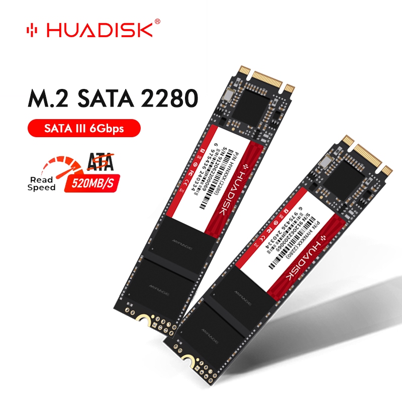 Huadisk SSD M2 SATA 2280 128GB 256GB 512GGB ฮาร์ดดิสก์ภายใน SATA3.0 M.2 NGFF SSD
