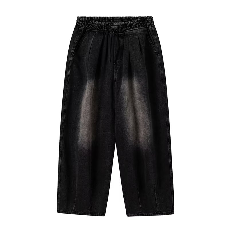 กางเกงยีนส์ขายาวขากว้างทรงหลวมทรงตรงสไตล์เรโทรสําหรับผู้ชาย - รูปที่ 3