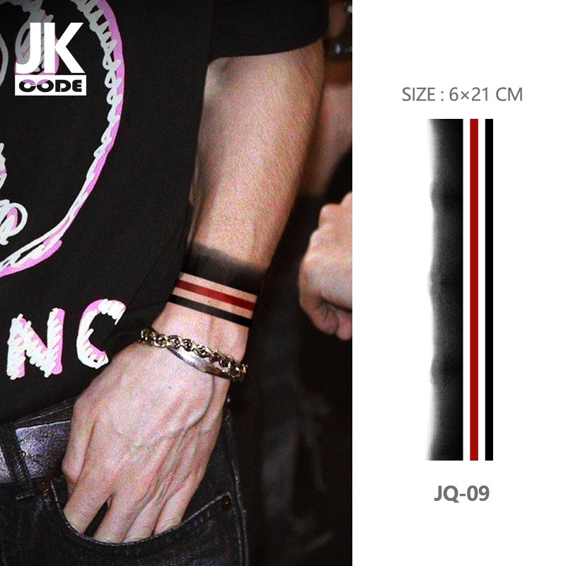 50รูปแบบสติกเกอร์รอยสักชั่วคราวโทเท็มสร้อยข้อมือแขนแหวนสัญลักษณ์มืดแบบ คู่-ใช้ผู้ชายสไตล์ผู้หญิงคู่รูปแบบเรขาคณิตยาวแถบสร้อยข้อมือรอยสักชั่วคราวยาวนาน5-14วันปลอมแทท