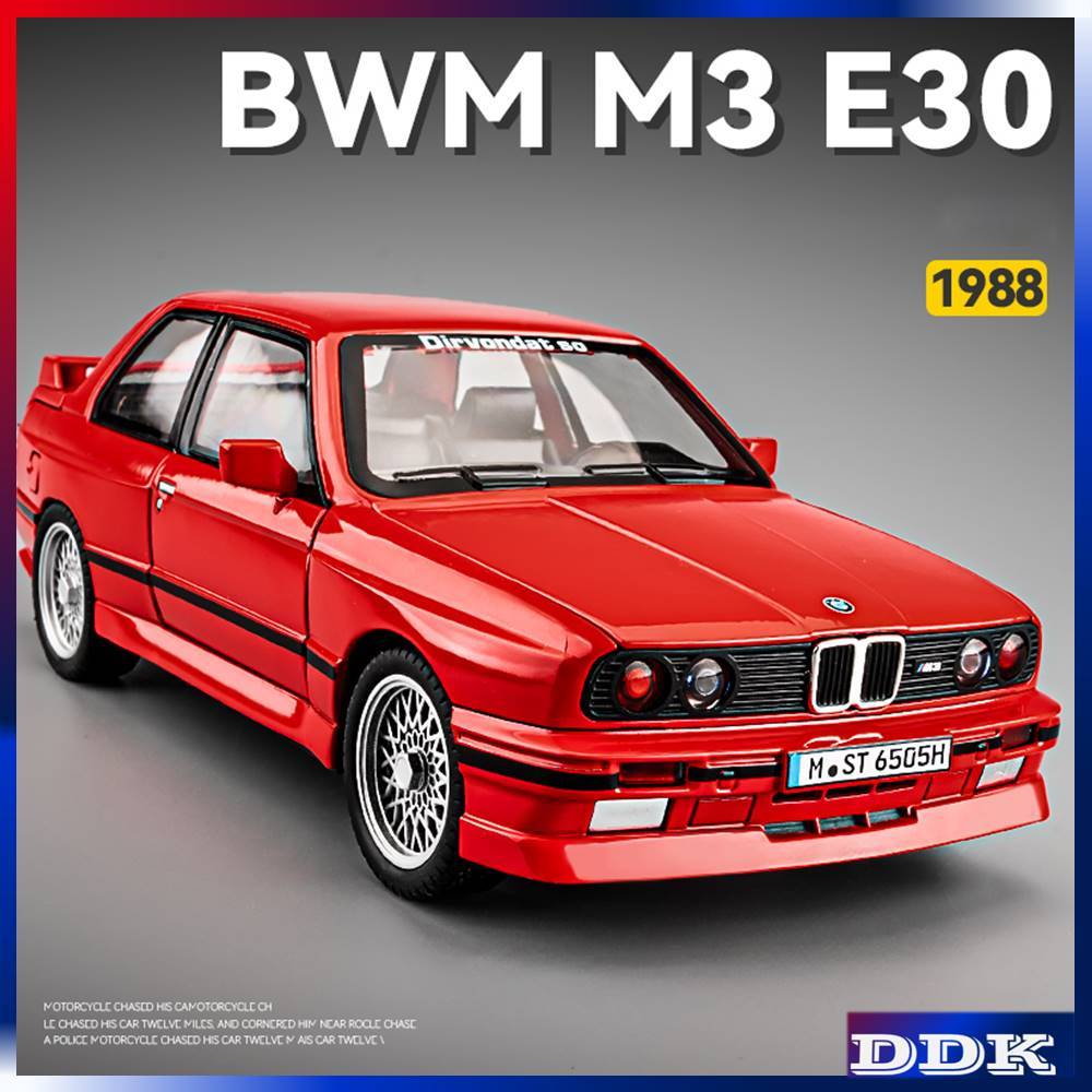 1:24 BMW M3 Diecast รุ่นของเล่นรถเสียงแสงดึงกลับเด็กเพื่อนวันเกิด Xmas ของขวัญ