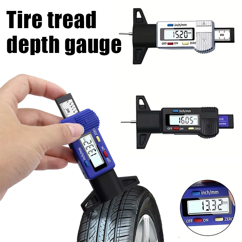 1pc 0-25 มม.ดิจิตอลรถ Tyre ความหนาเครื่องวัดความลึก LCD ยางสวมใส่การตรวจจับเครื่องมือวัดยางรูปแบบเครื่องตรวจจับอิเล็กทรอนิกส์