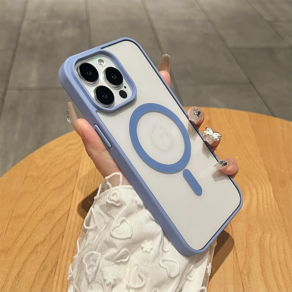 ปลอก iPhone 11 Pro Max 12 Pro Max 13 Pro Max เคสโทรศัพท์แม่เหล็ก เคสแข็งโปร่งใส