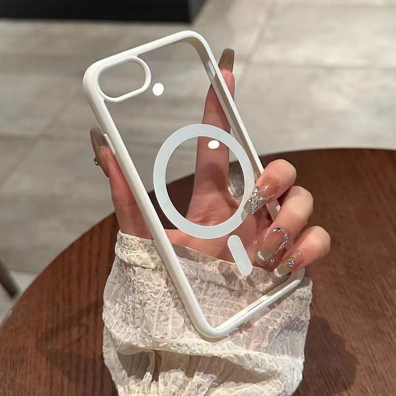 ปลอก iPhone 7 PLUS 8 PLUS i7 i8 X XR XS MAX เคสโทรศัพท์แม่เหล็ก เคสแข็งโปร่งใส