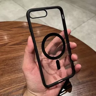 ปลอก iPhone 7 PLUS 8 PLUS i7 i8 X XR XS MAX เคสโทรศัพท์แม่เหล็ก เคสแข็งโปร่งใส