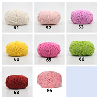 DUWEN ไหมพรมคอตตอนนม 4plyน้ำหนัก50กรัม ไหมพรม Cotton
