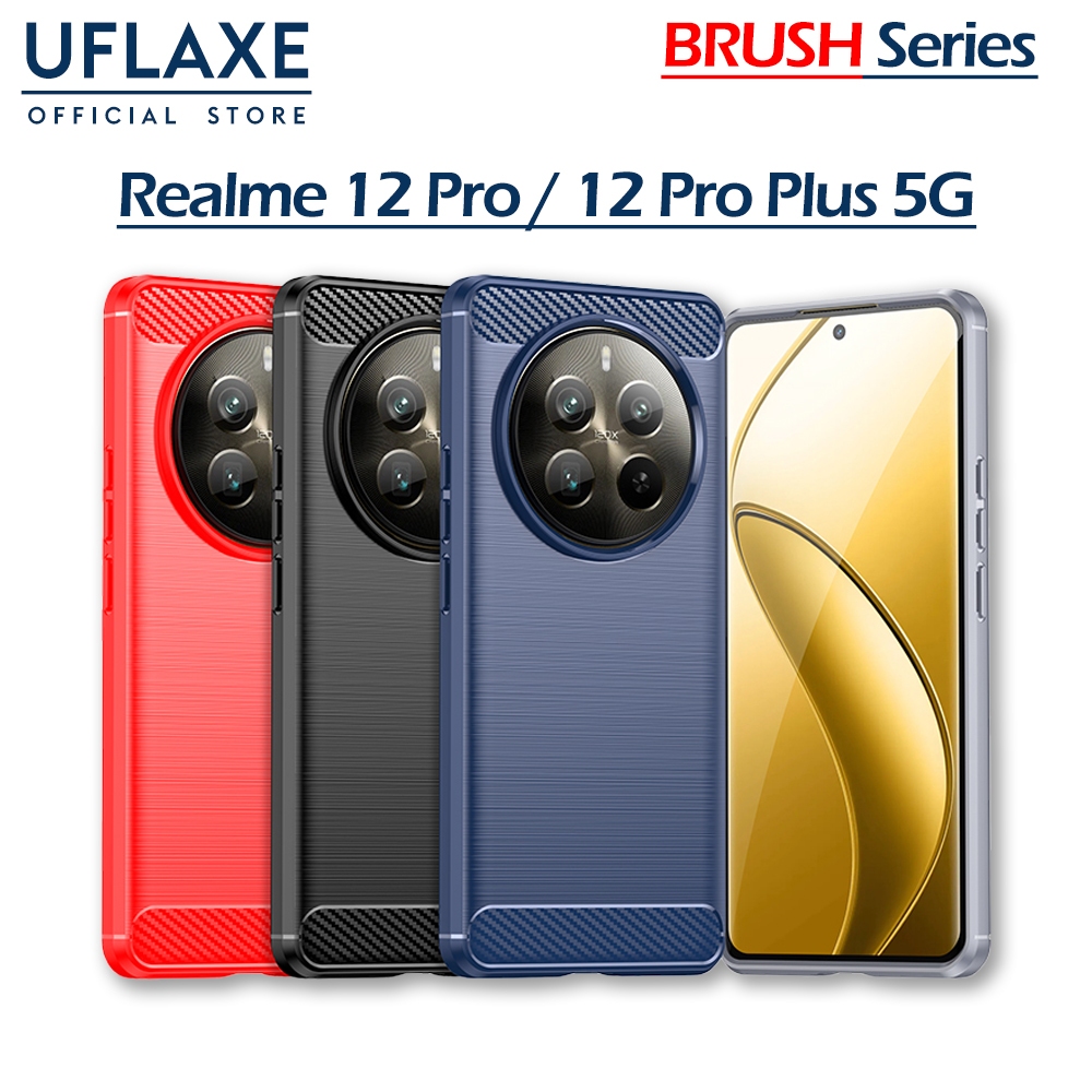 UFLAXE BRUSH เคสสำหรับ Realme 12 Pro / Realme 12 Pro Plus 5G - เคสโทรศัพท์กันกระแทก เคส TPU นุ่มบางเฉียบ
