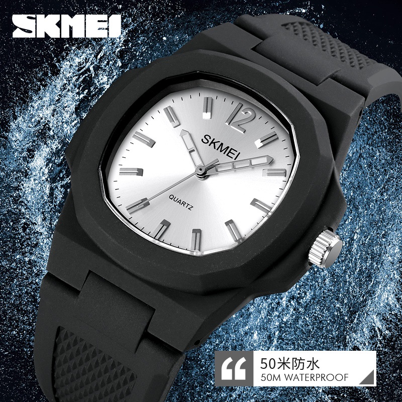 SKMEI สมี 1717 หรูหราผู้ชายนาฬิกาควอตซ์กีฬากันน้ํากันกระแทกวันที่ผู้หญิง