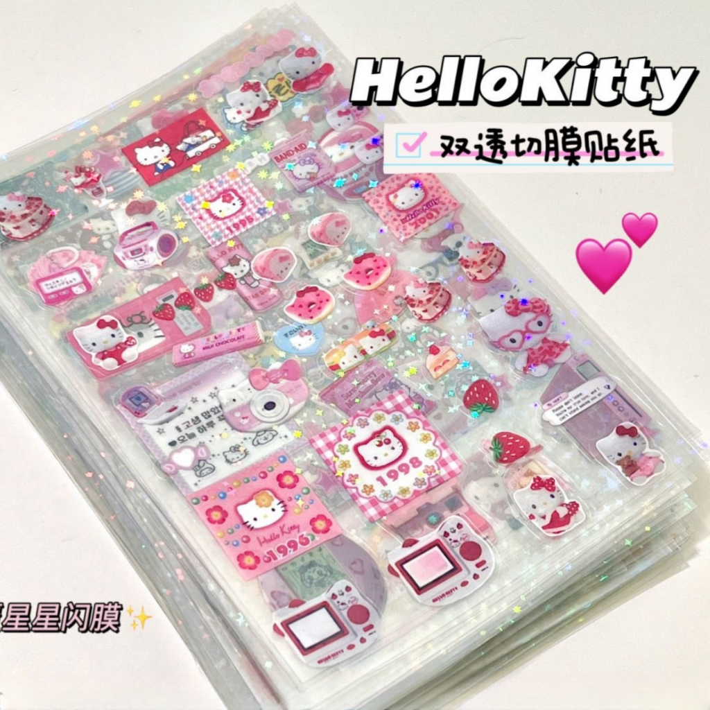 สติกเกอร์ใส ลายแมวการ์ตูน สไตล์วินเทจ ตกแต่งสมุดไดอารี่ ทำงานศิลปะ DIY