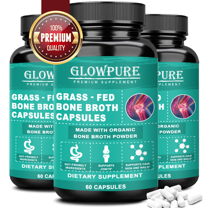 Grass-fed Bone Broth Capsules อาหารเสริมคอลลาเจนรองรับเล็บ ผม ข้อต่อ และสุขภาพทางเดินอาหาร