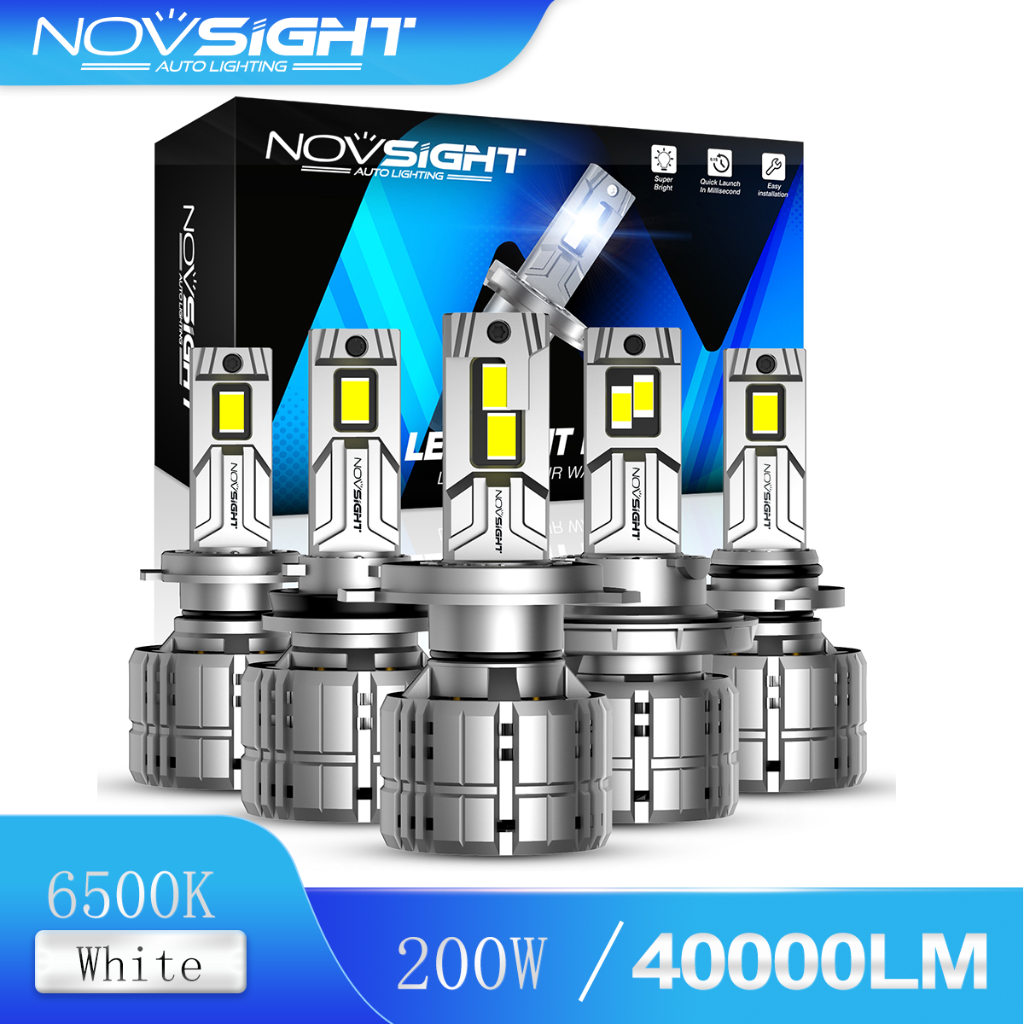 Novsight N60 H4 H11 H7 HB3 HB4 ไฟหน้ารถยนต์ LED 200W 40000LM 6500K สว่างมาก พร้อมส่ง