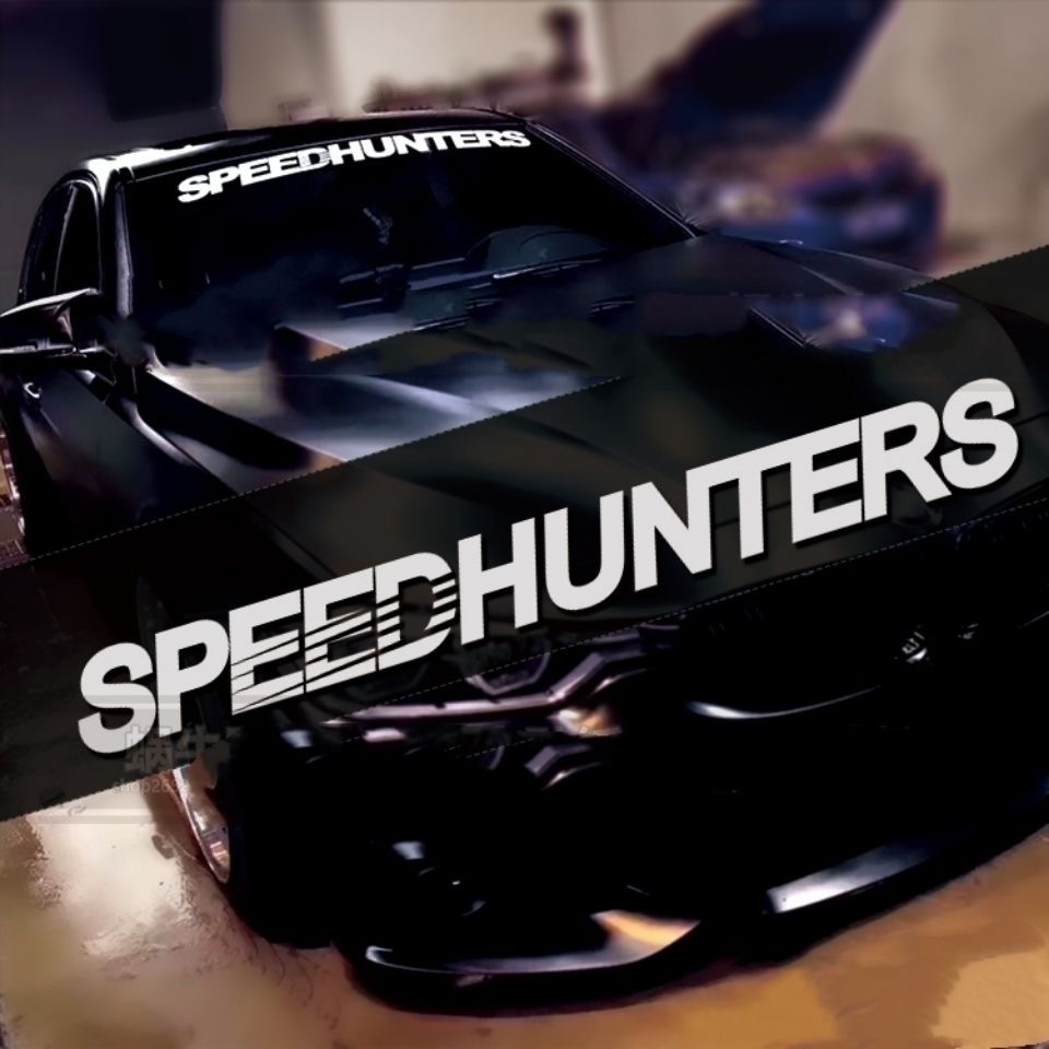 Speed HUNTERS สติ๊กเกอร์ติดกระจกหน้ารถ แบนเนอร์สติ๊กเกอร์รถยนต์ สติ๊กเกอร์สะท้อนแสงไวนิลกราฟิก