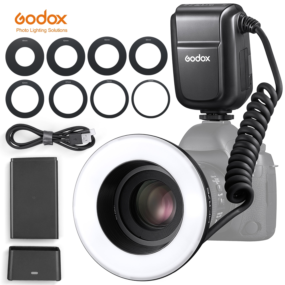 Godox MF-R76 RING76 5000K Macro LED Ring Light Speedlite Flash Light