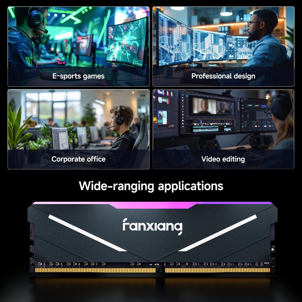 Fanxiang UD11 2 ชิ้นหน่วยความจําพีซี 16GB DDR4 RAM 3200MHz 3600MHz สําหรับเดสก์ท็อป AMD Intel