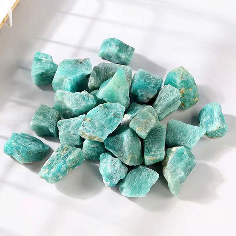100 กรัม/แพ็คธรรมชาติ Amazonite หินดิบคริสตัลหยาบ Healing Chakra อัญมณีตกแต่ง