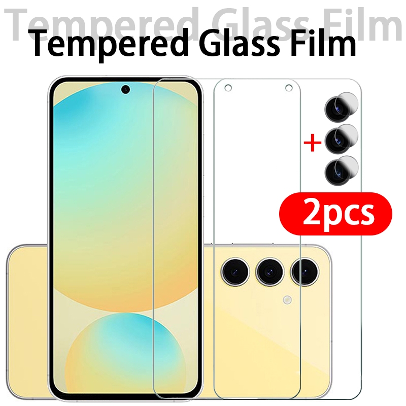 2 ชิ้นฟิล์มแก้วหน้าจอสําหรับ Samsung S24fe/S24plus/S24/S23fe/S20fe/S22 กระจกนิรภัยป้องกันหน้าจอพร้อม