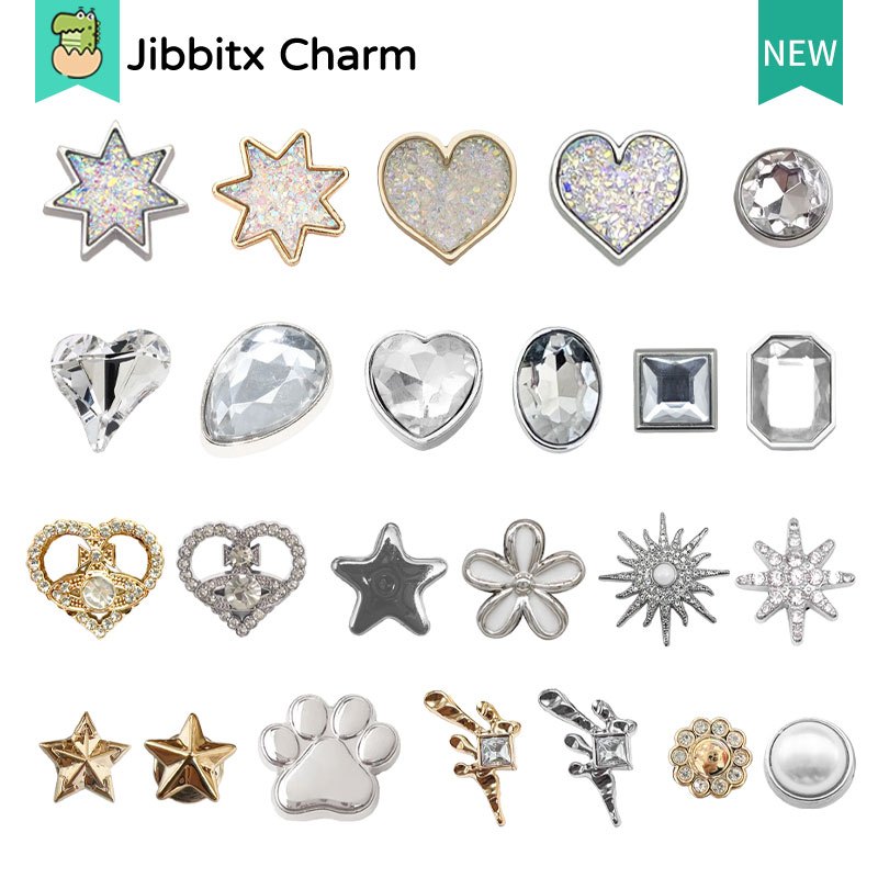 Jibbits Fashion Clog Jibbitz Charm สร้างสรรค์การ์ตูนน่ารักสีสันสดใสรูปแบบ DIY รองเท้าหัวเข็มขัด/รองเท้า Charm/ปุ่มบล็อก