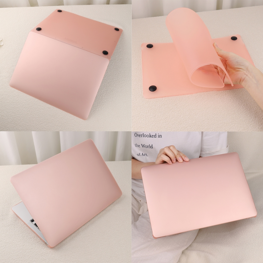 สีชมพูบางเฉียบป้องกันลายนิ้วมือแล็ปท็อปฝ้าปกอ่อนเข้ากันได้สําหรับmacbookกรณีm2 M3 M4 Air13.6นิ้วA3113 A2681 Pro13 14 A3112 A3185 A2338 A2992 A2918 Air13 M1 A2337