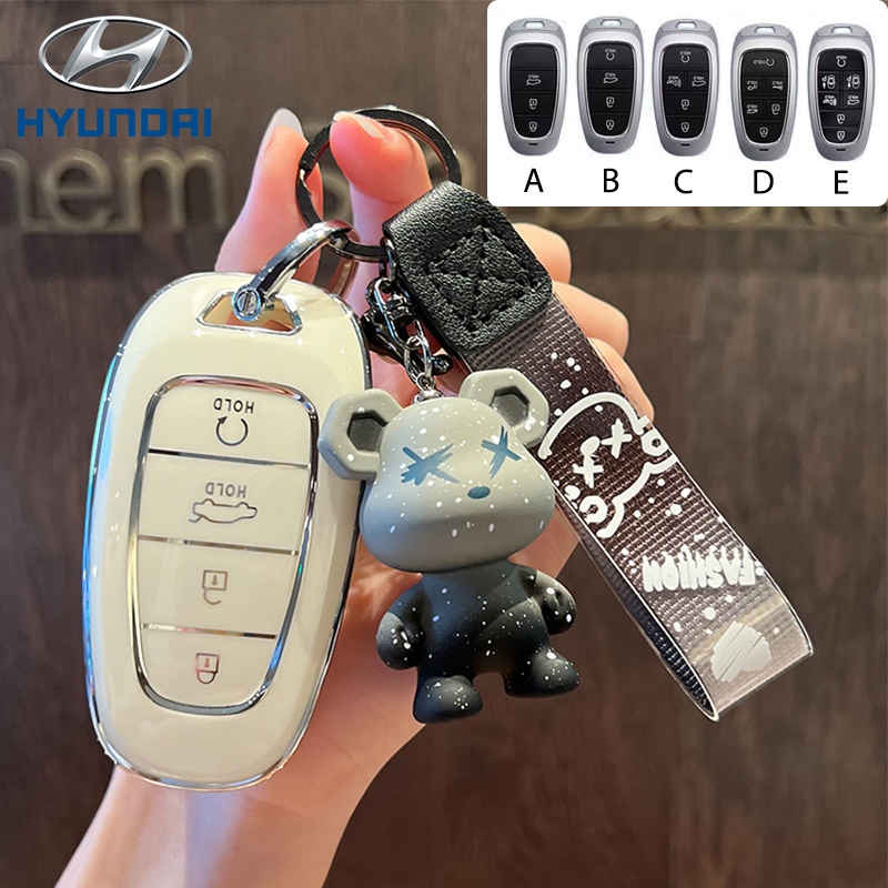 Tpu รถสมาร์ทฝาครอบกรณี Hyundai HB20 2013/HB20S/cerato รถพับฝาครอบพวงกุญแจ BEAR