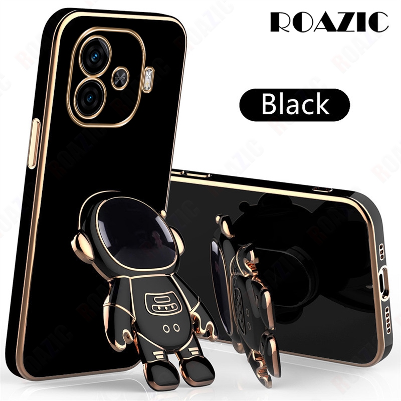 เคสซิลิโคนนิ่ม ขอบชุบลายนักบินอวกาศ สําหรับ vivo Z9 5G/iQOO Z9 Turbo/iQOO Z9 Turbo+/iQOO Z9 Turbo Pl
