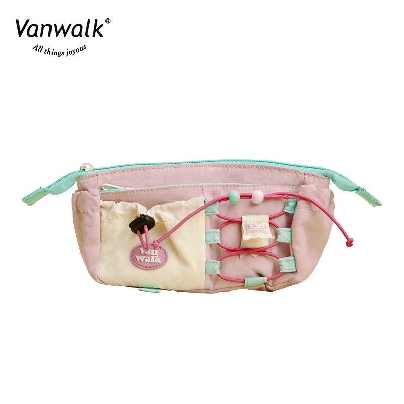 Vanwalk K433 Lucky House Retro Color blocked Drawstring Pen Case